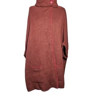 Open Front Oversized Sweater with Pockets One Size